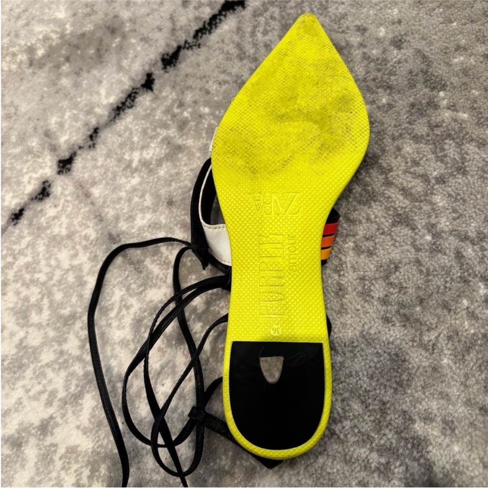 ZARA×PURPLE AMOUR Special Edition Multicolor Strappy Kitten Heeled Sandals - Picture 11 of 12